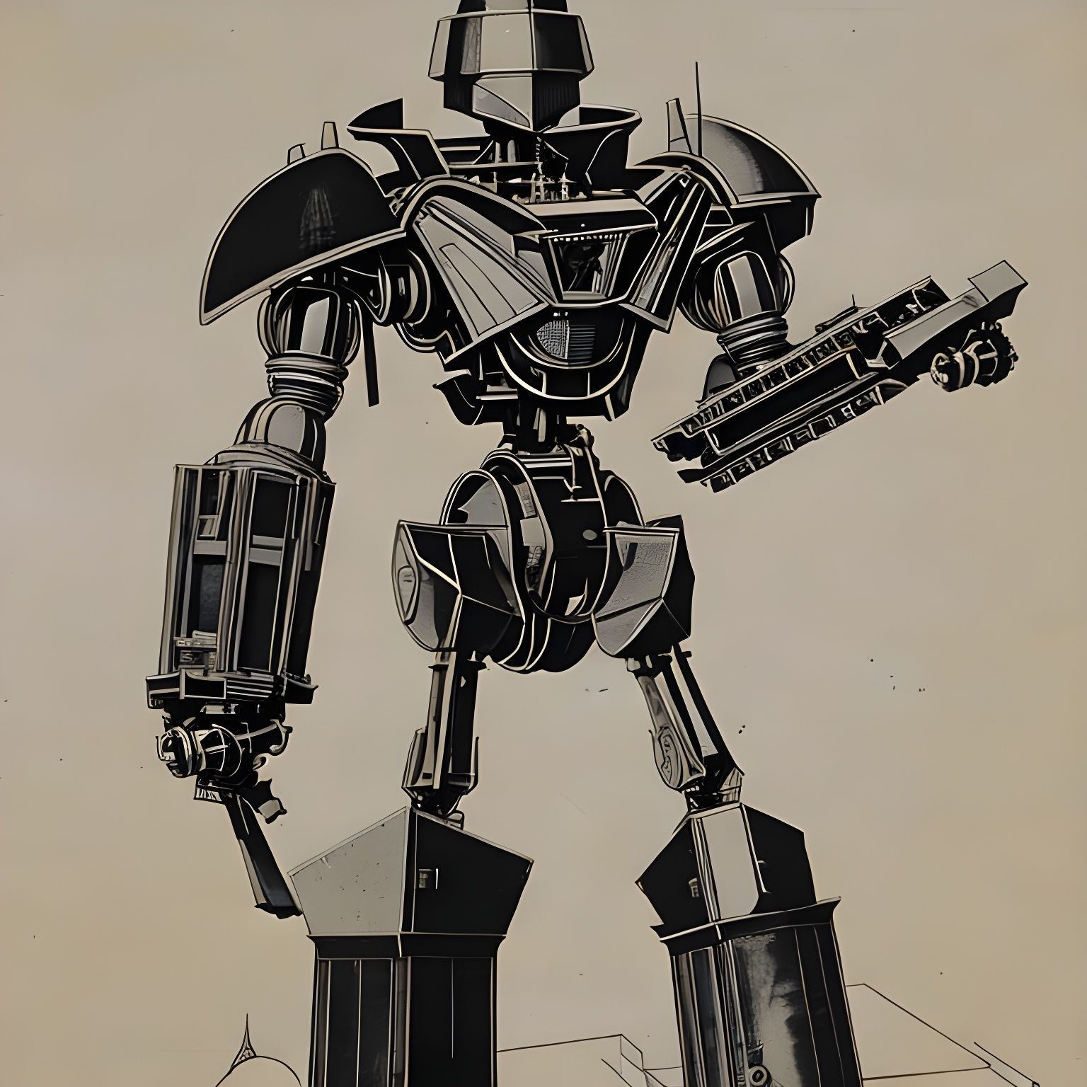Mecha Robot as Leonardo Da Vinci Sketch