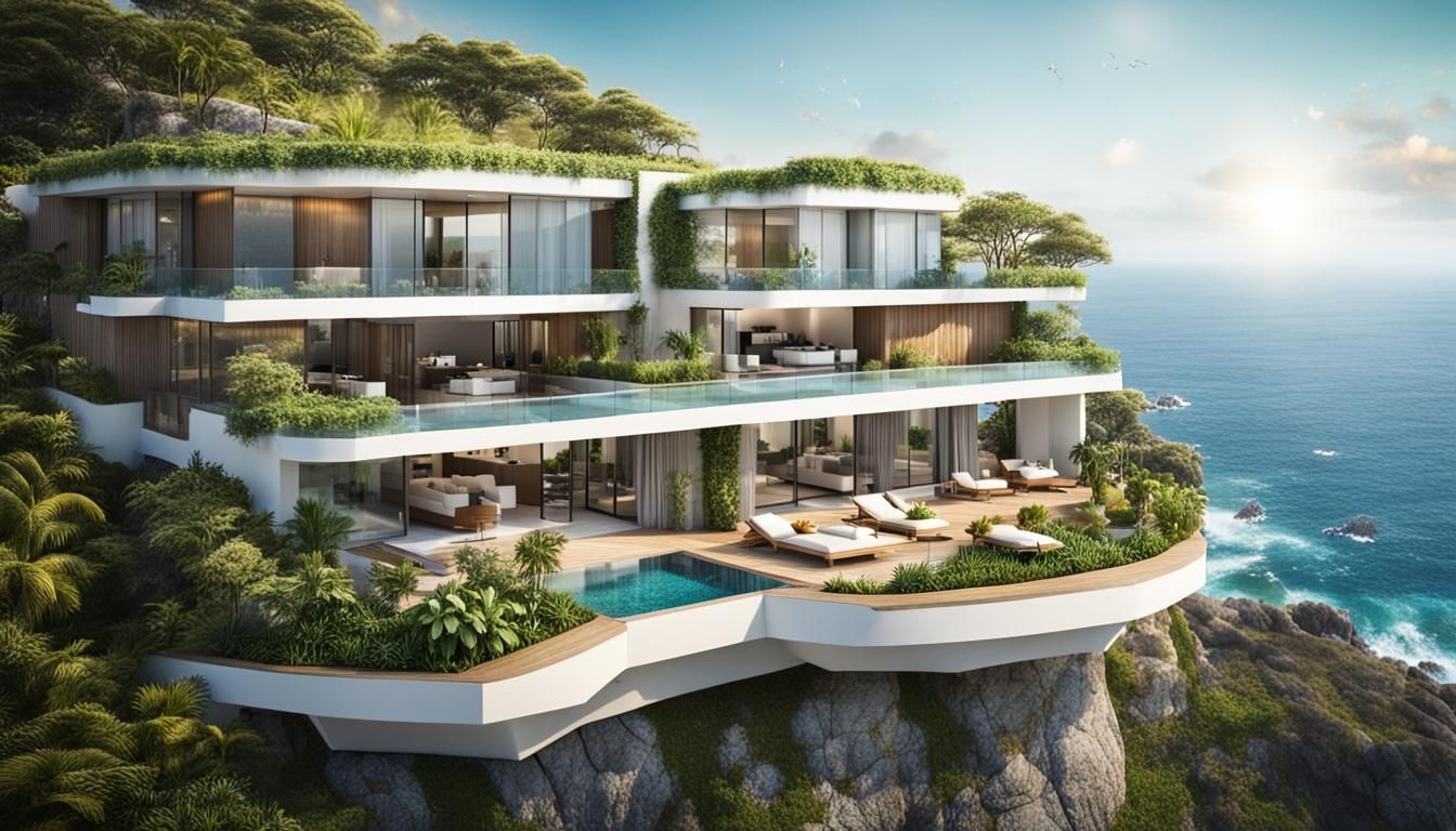 Modern Cliffside Villa with Ocean View