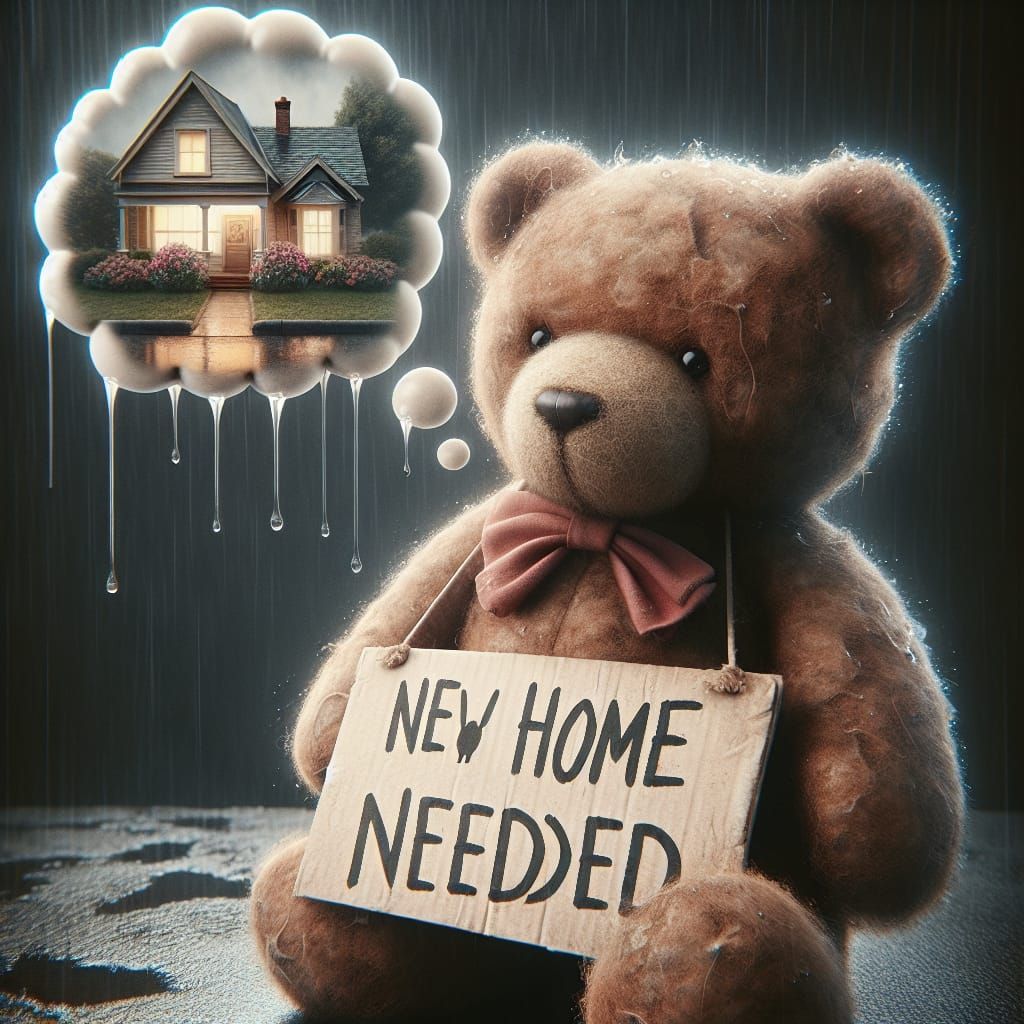 Sad Teddy Bear Needs a New Home