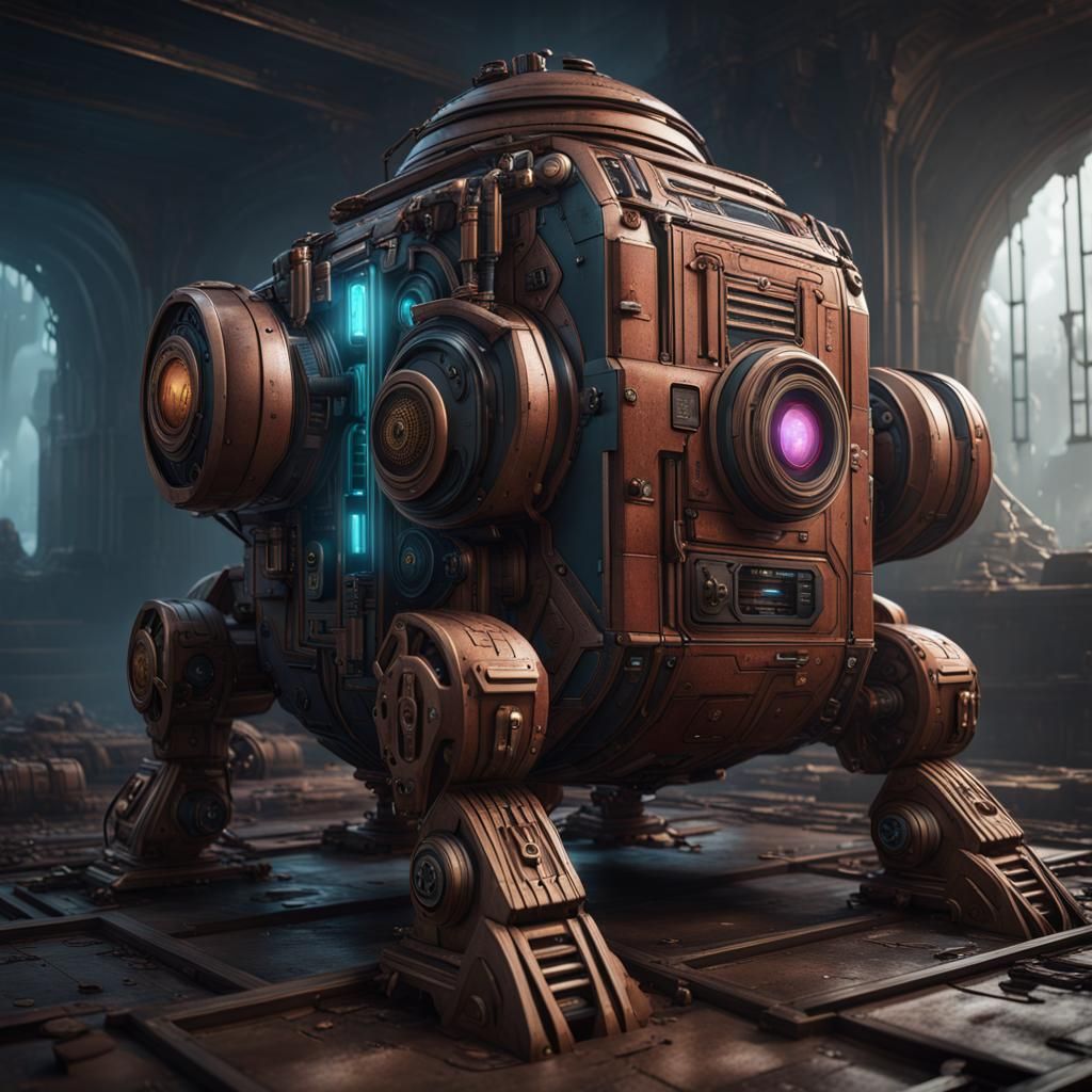 Fantastical Droid Mimic in Detailed Matte Painting