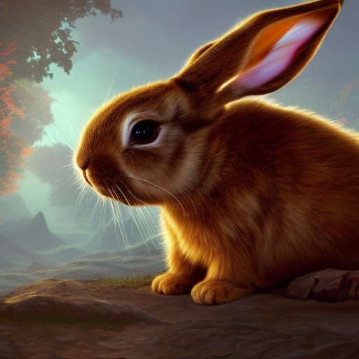Fantastical Bunny in Detailed Matte Painting