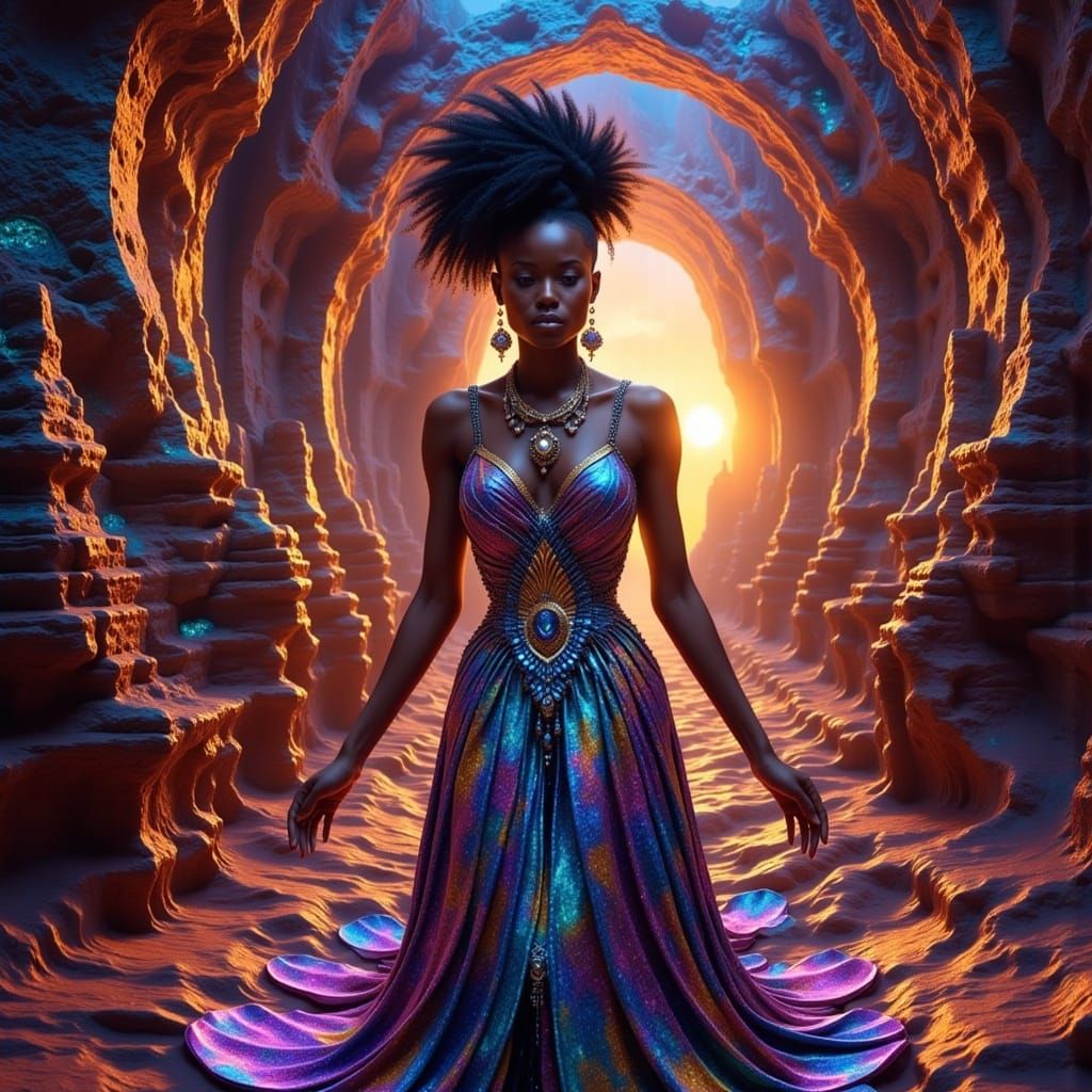 Sedona Vortexes Fantasy Portrait in Psychedelic Style