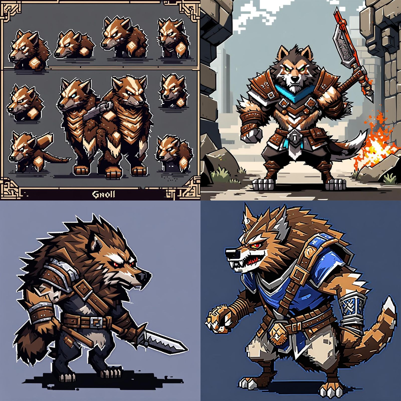 Gnoll Character in 2D Pixel Art Style