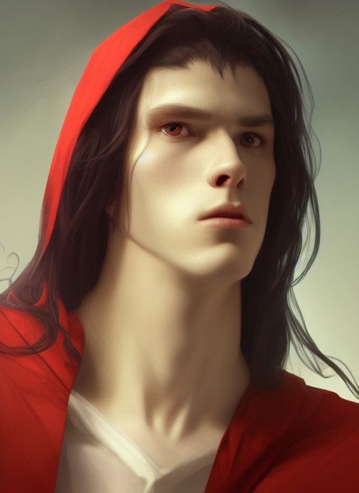 Evil Albino Prince Portrait in Hyperdetailed Style