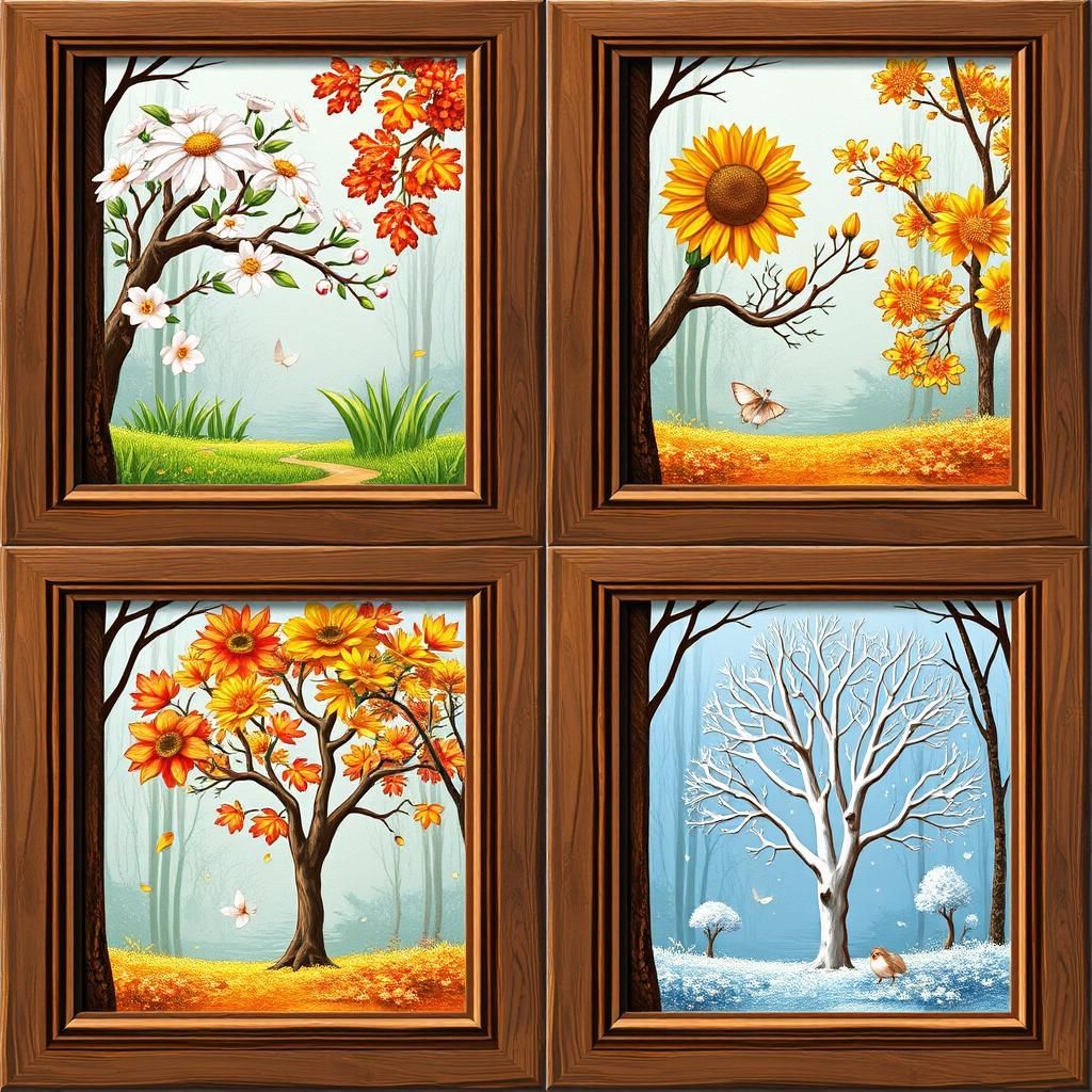 Four Seasons: A Panel for Spring, Summer, Autumn, Winter