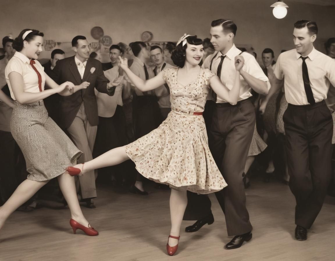 Vintage Boogie Woogie Lindy Hop Dance Scene