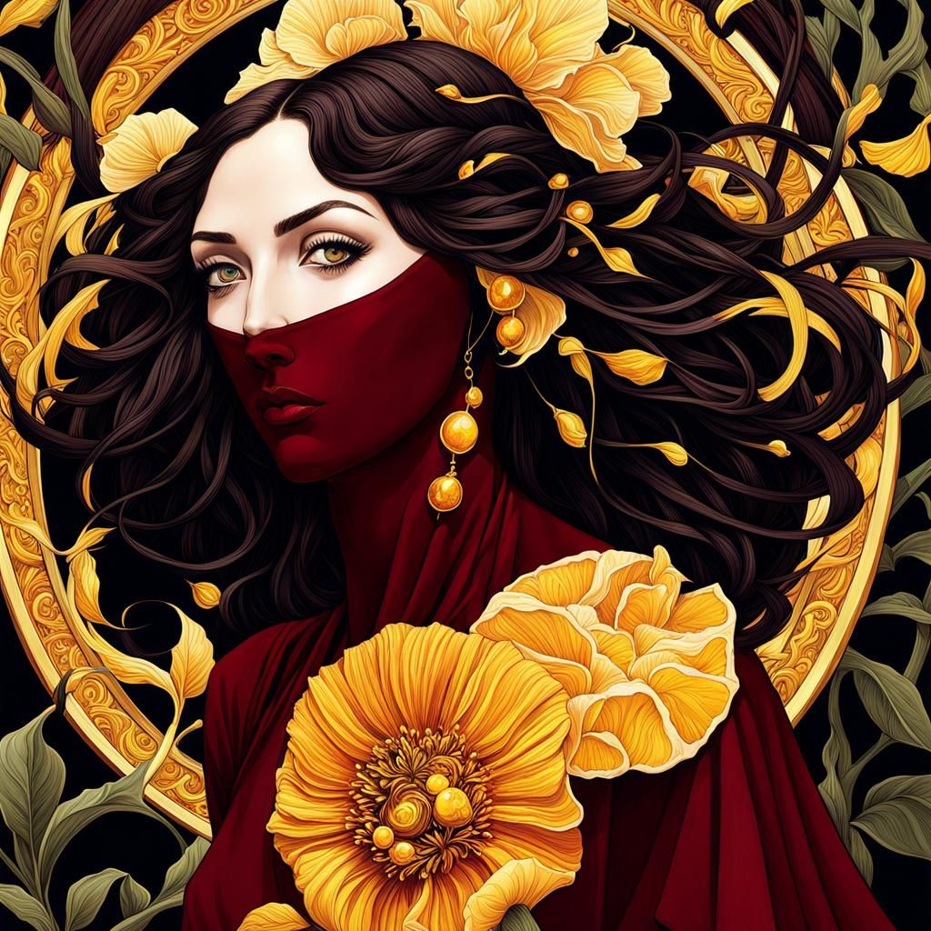 Crimson Graphic Novel: Silver Alien in Art Nouveau Style