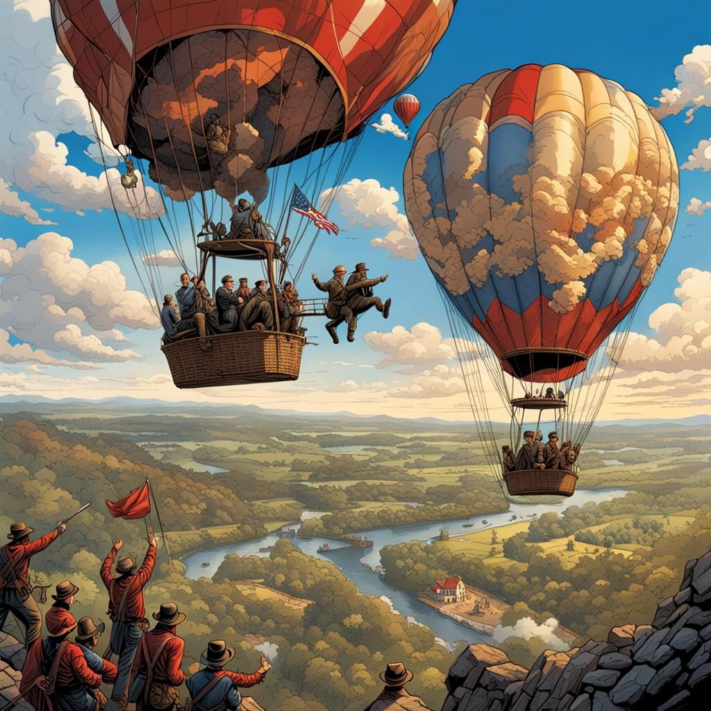 Gettysburg Civil War Hot Air Balloon: Hyperrealistic Splash ...