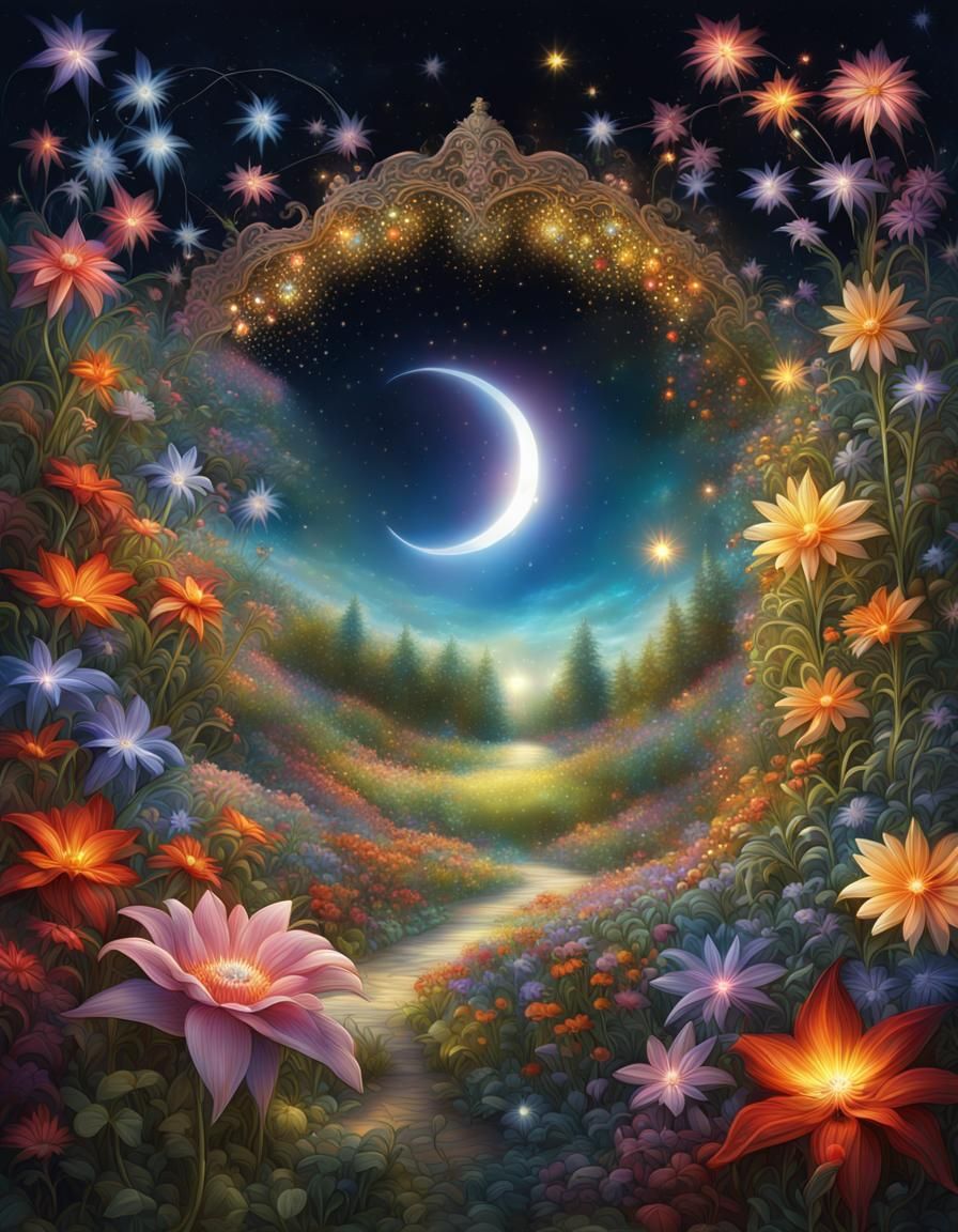 Jeweled Flower Garden Under the Stars