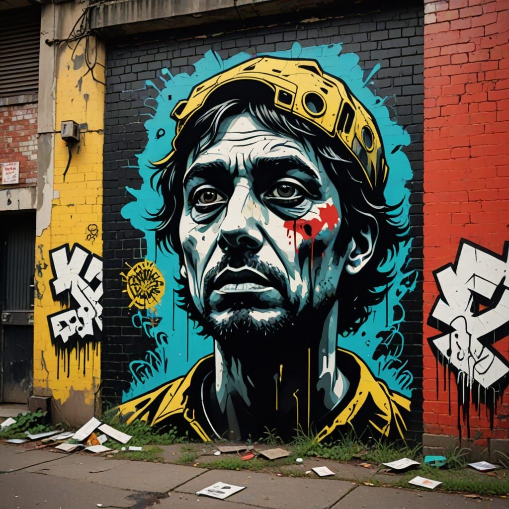 Surrealistic Masterpiece in High-Contrast Lithography Style