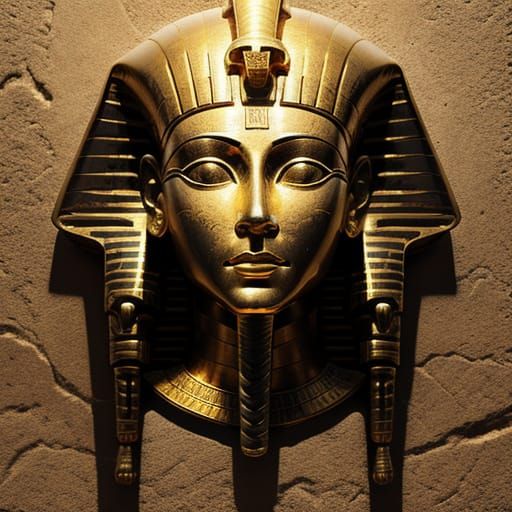 Surreal Pharaoh Face in Golden Light