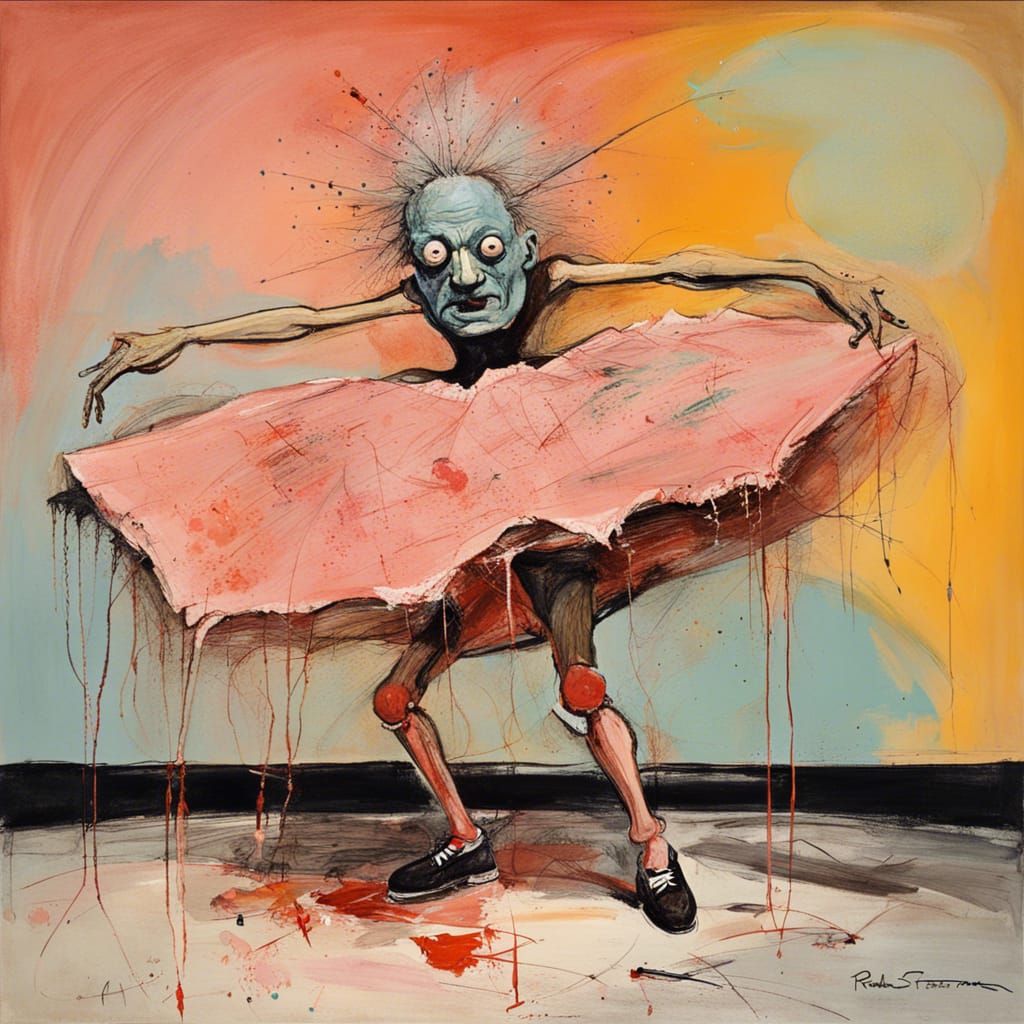 Creepy Dancer in Surreal Pastel Painting Style