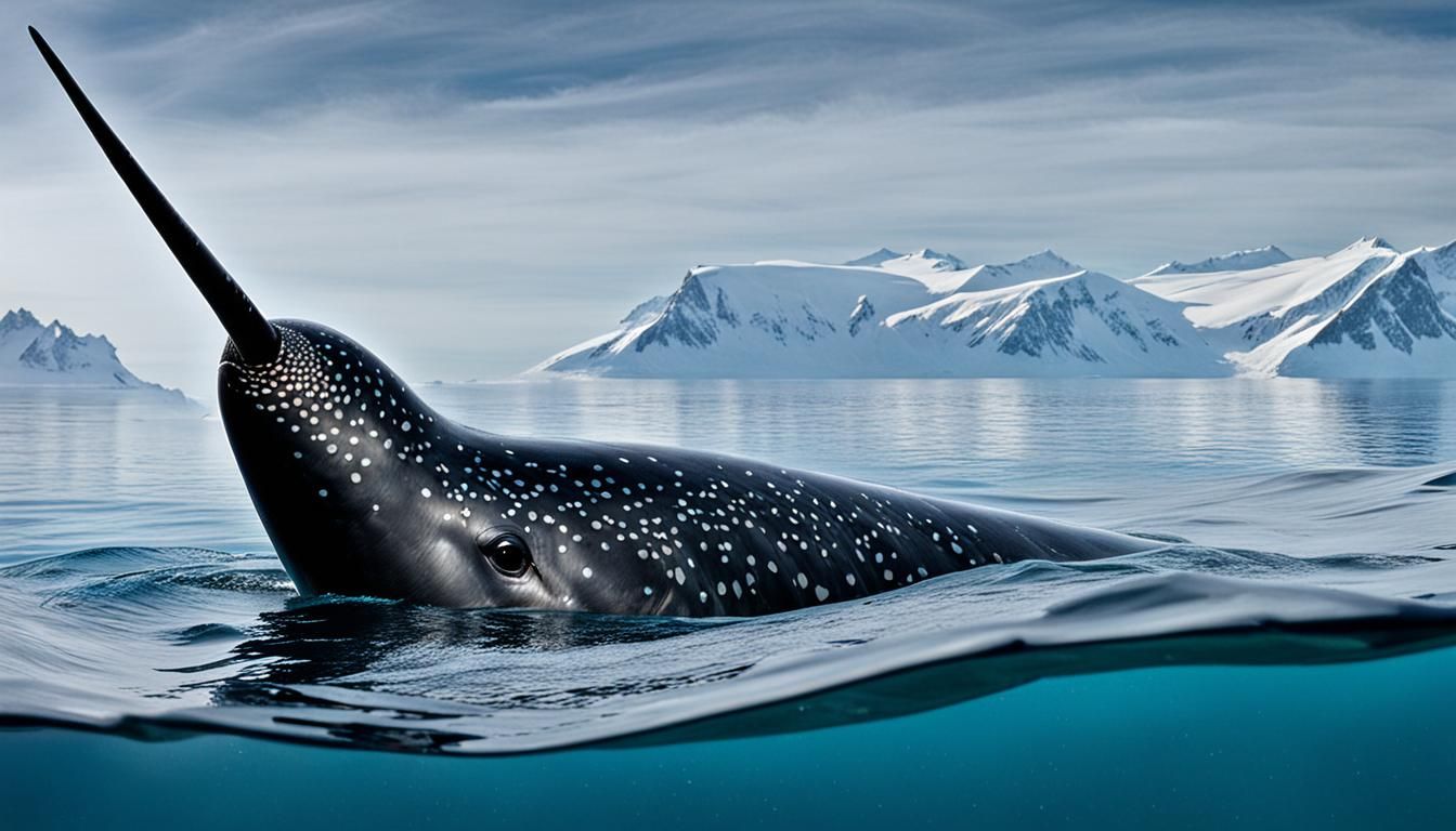 Narwhal Swimming in the Ocean