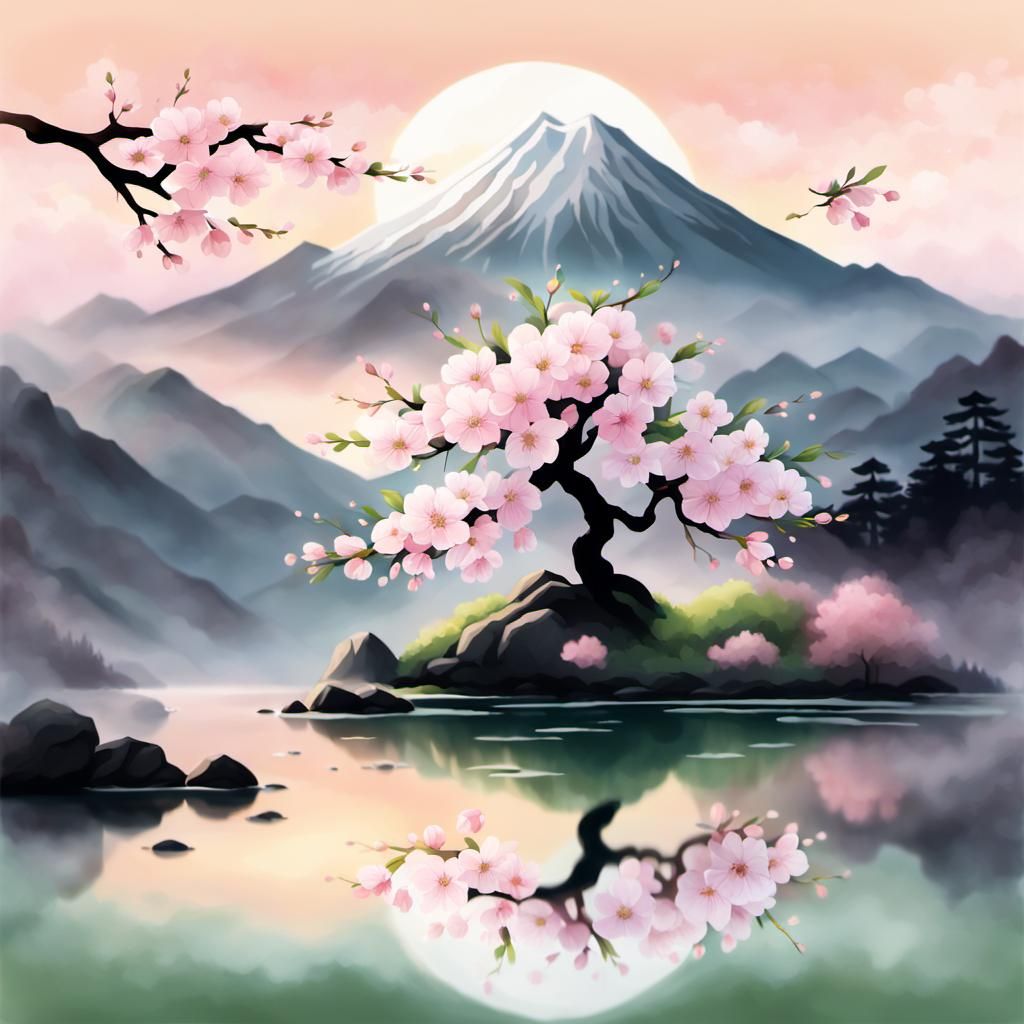 Japanese cherry blossom tree