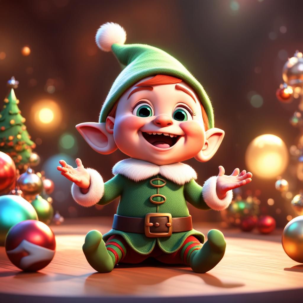 Elf Baby's Joyful Christmas in 3D