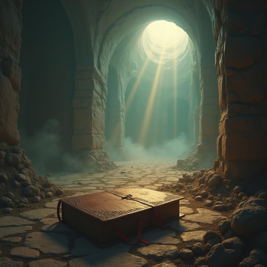Mystical Book Lost in Time, Detailed Matte Painting