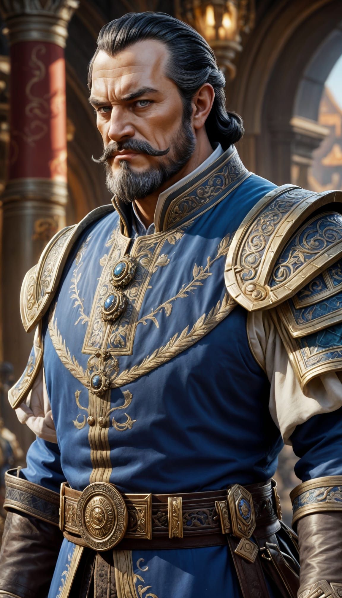 Hyperrealistic Governor in Warcraft Style