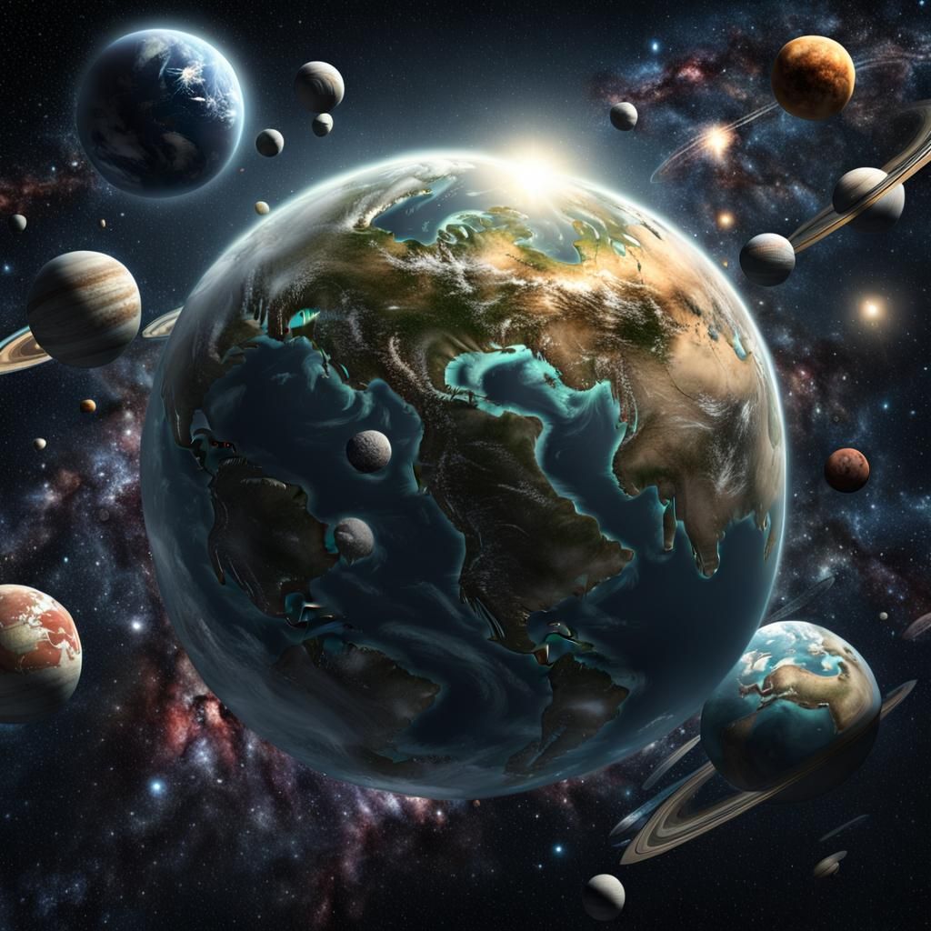 Photorealistic Sentient Universe Conceptual Art