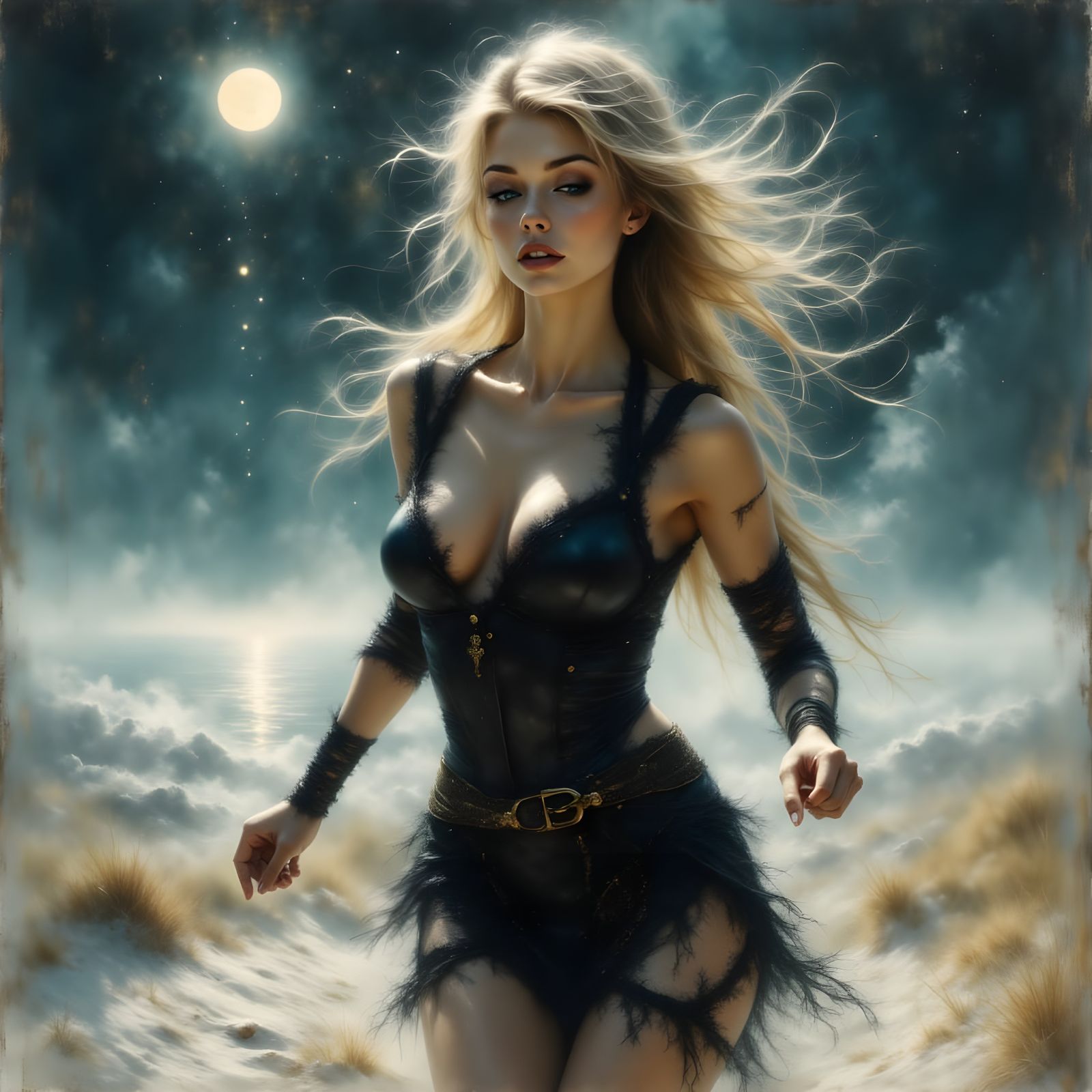 Ethereal Norse Goddess on Dreamscape Beach