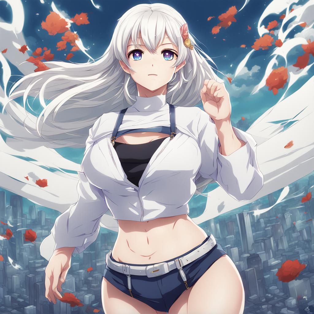 Curvy Anime Woman in Manga Art Style