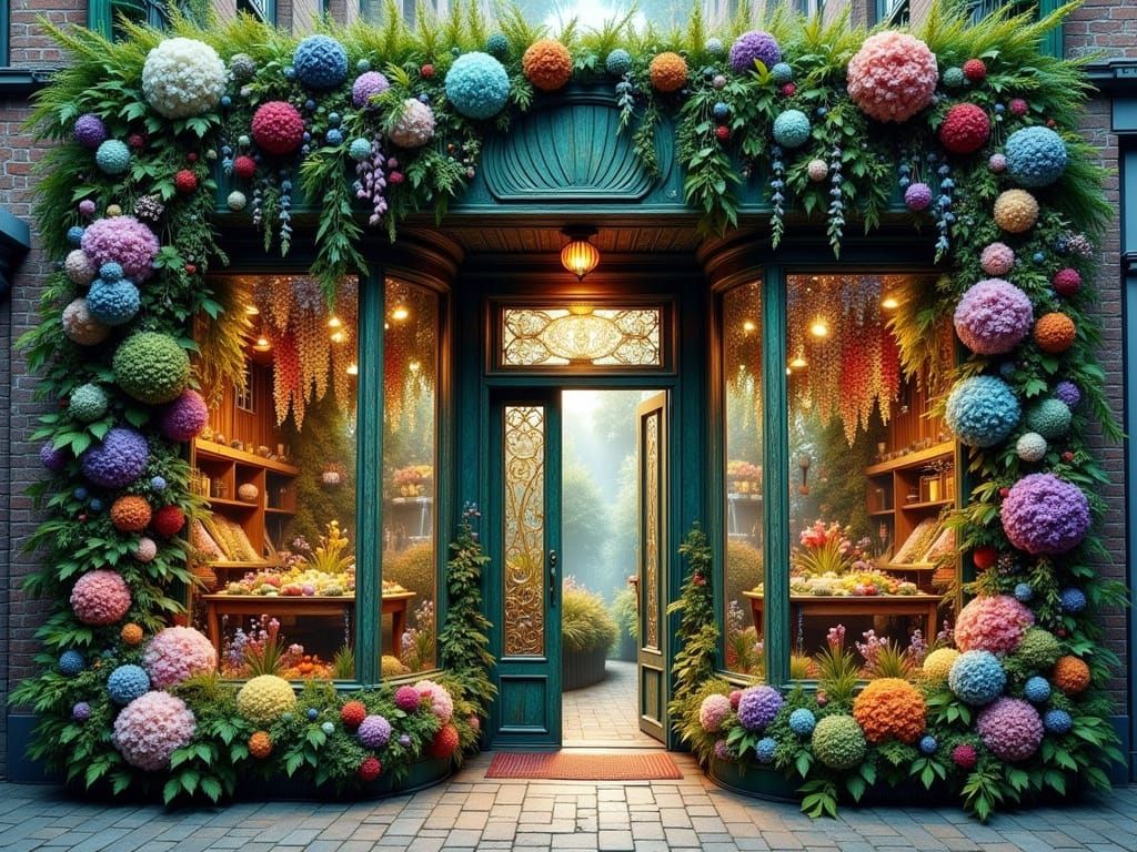 Whimsical Floral Wonderland Storefront in Vibrant Colors
