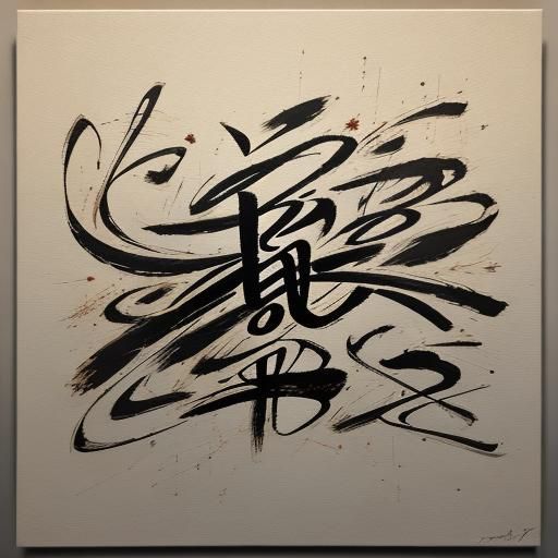 Cherokee Syllabary Calligraphy in Abstract Art
