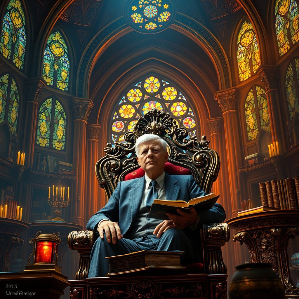 Majestic Elder Statesman in Throne Room