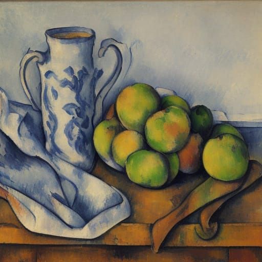 Cezanne Inspired Still Life with Geometric Forms