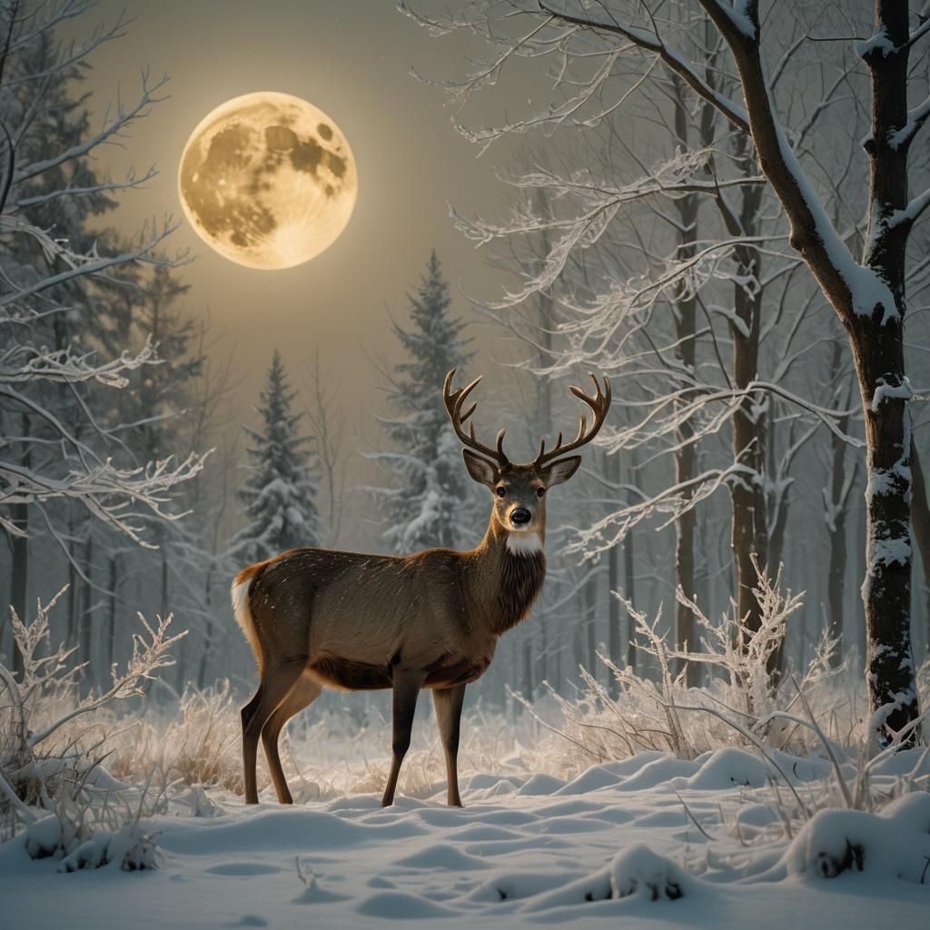 A Golden Winter Serenade in a Magical Forest