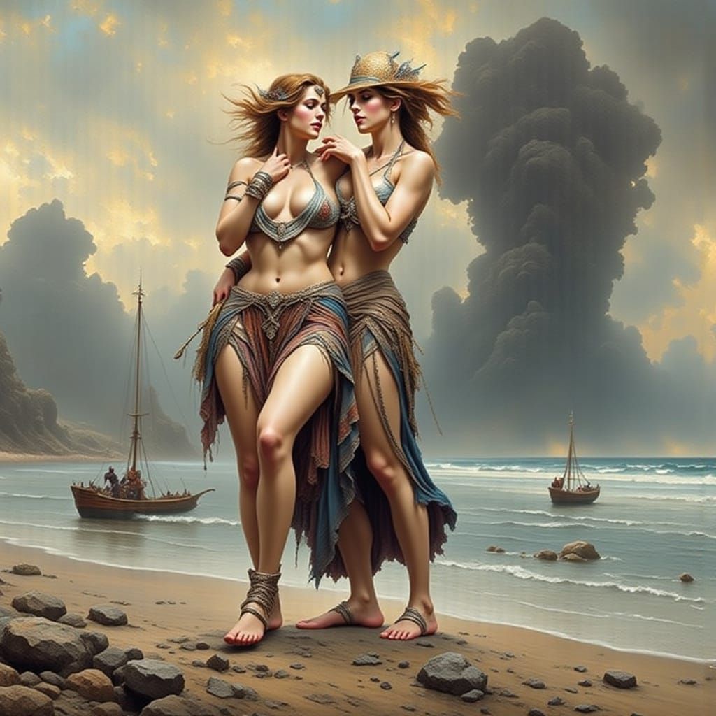 Bare Feet Impressionistic Seascape