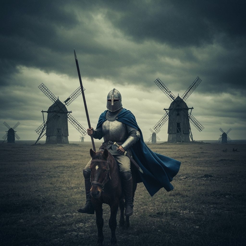 Knight Errant on Desolate Plain in Gothic Style