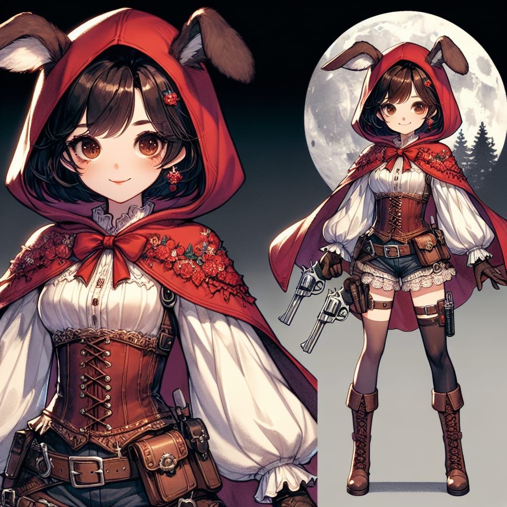 Anime Thai Woman as Little Red Riding Hood