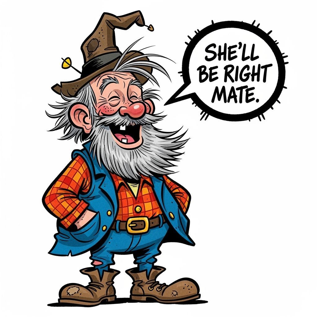 Jovial Old Man Laughing Cartoon Illustration