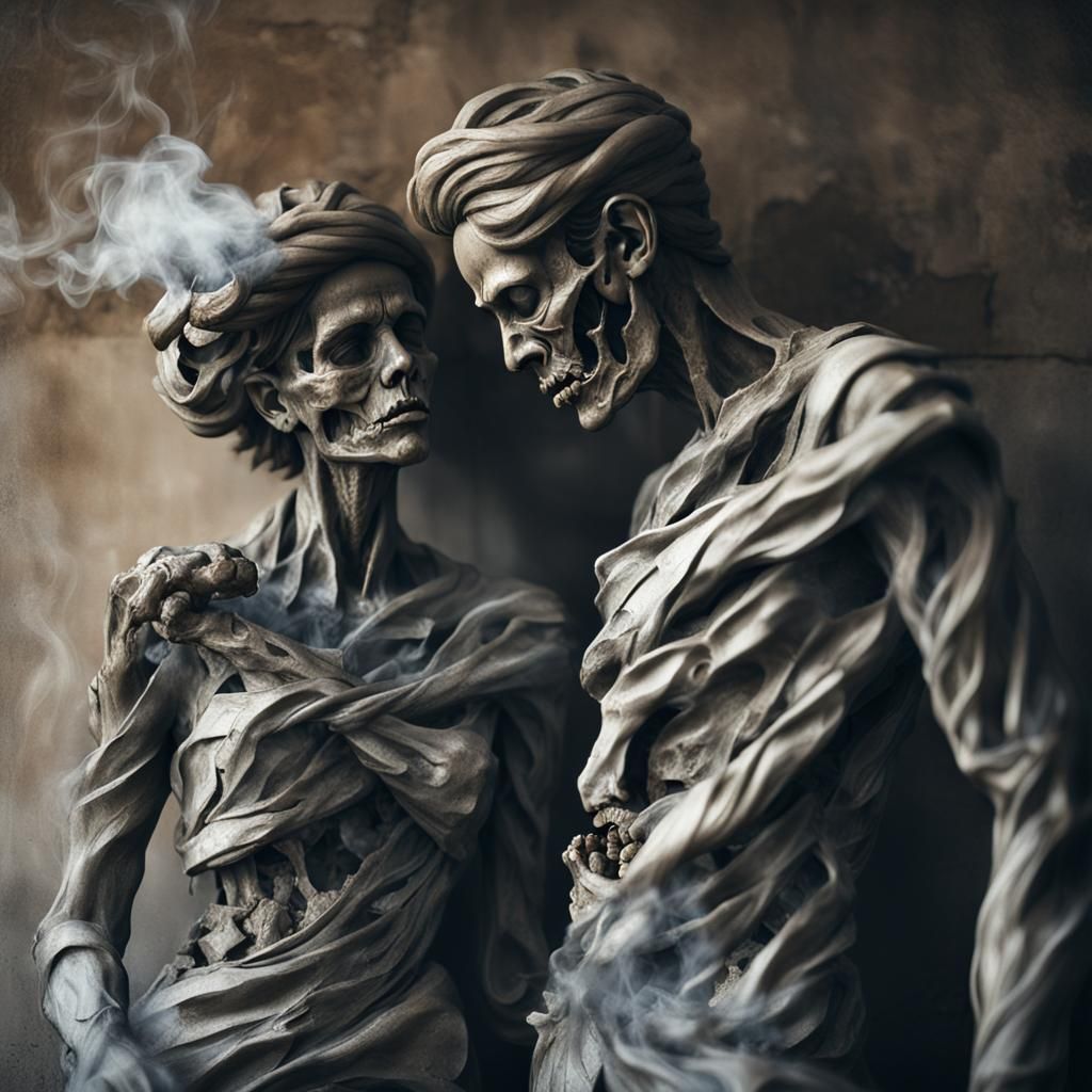 Smoking Smoke Statues: Dynamic Digital Graffiti Art