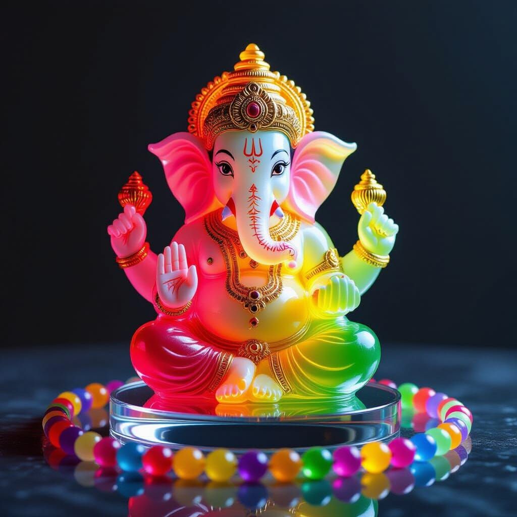 Glistening Jelly Lord Ganesha Sculpture