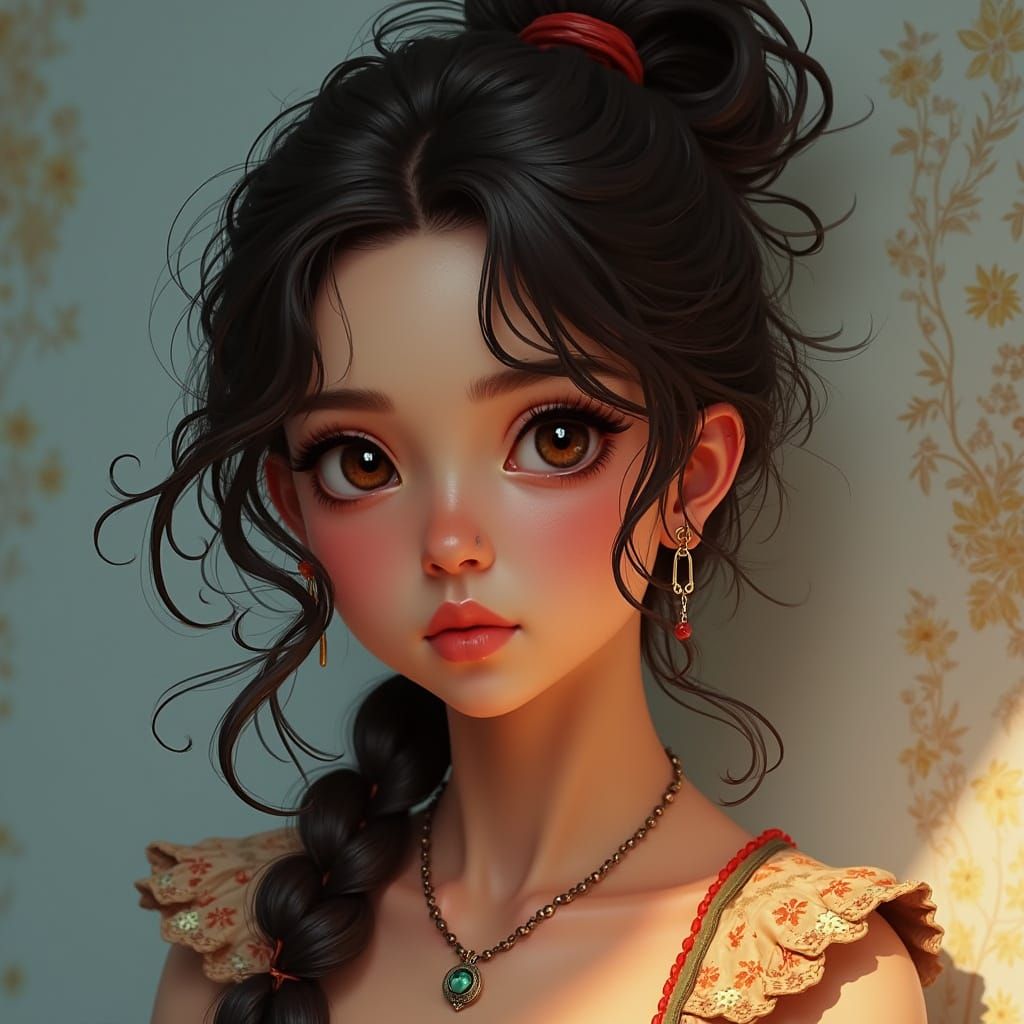 Fantasy Portrait of a Girl in Ornate Style