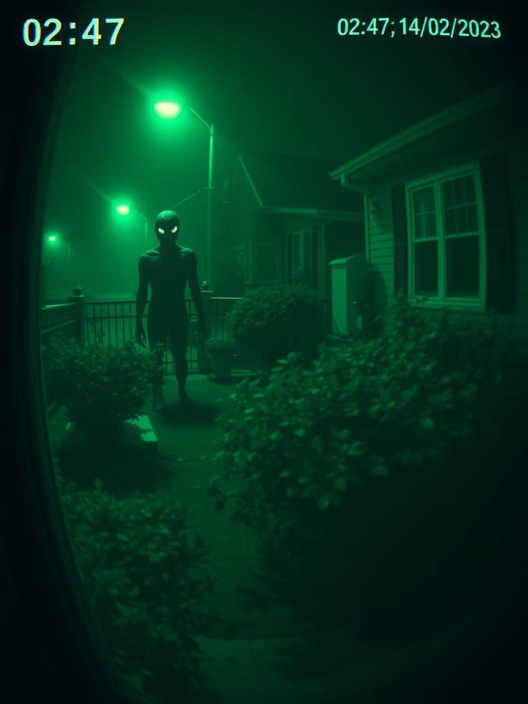 Eerie Night Vision Capture of Backyard Monster