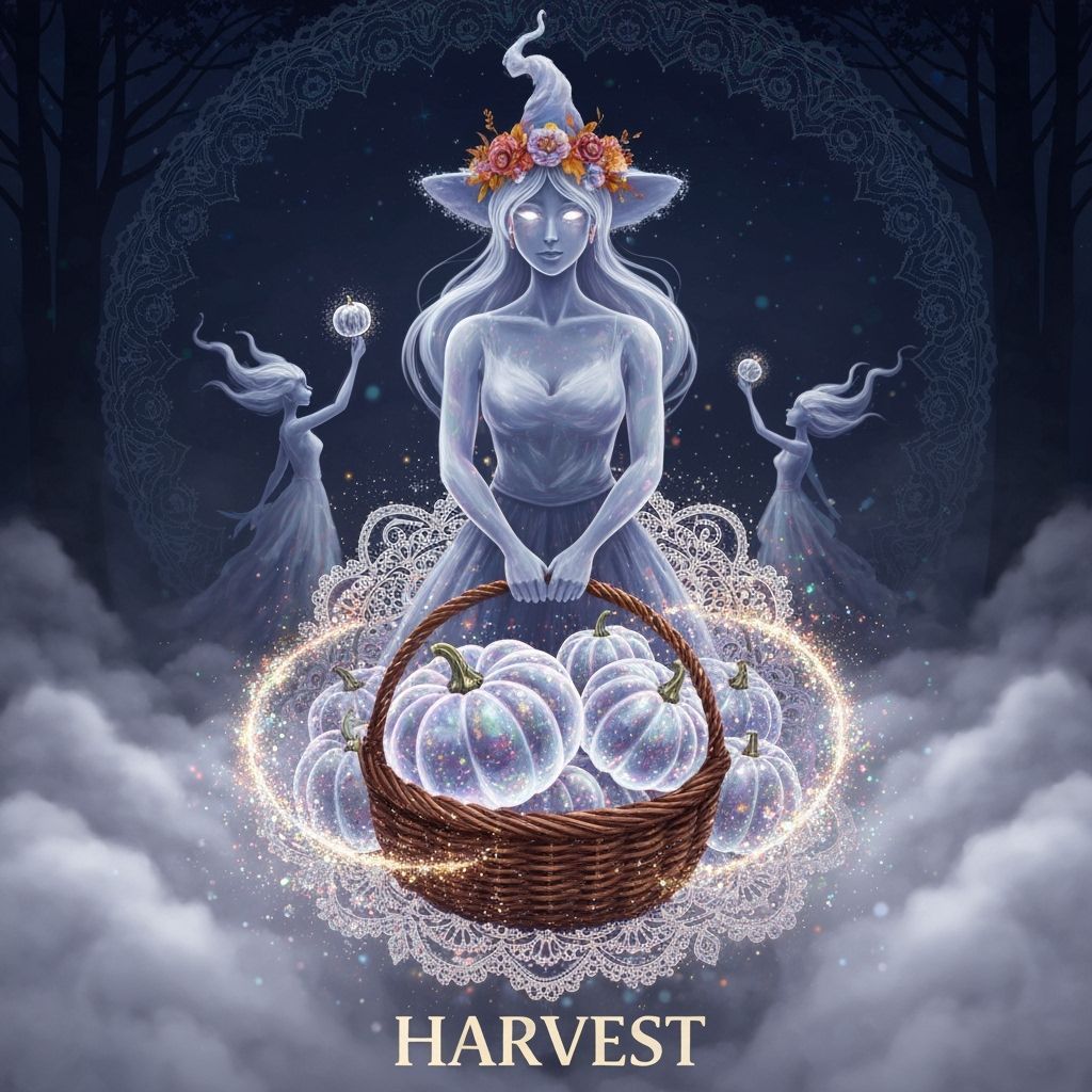Ethereal Witch with Bioluminescent Harvest Basket