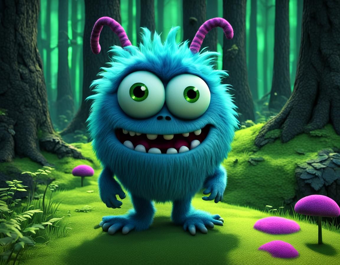 Goofy Monster in Enchanted Forest: 3D Animation