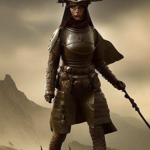 Medieval Woman Soldier in Epic Digital Painting