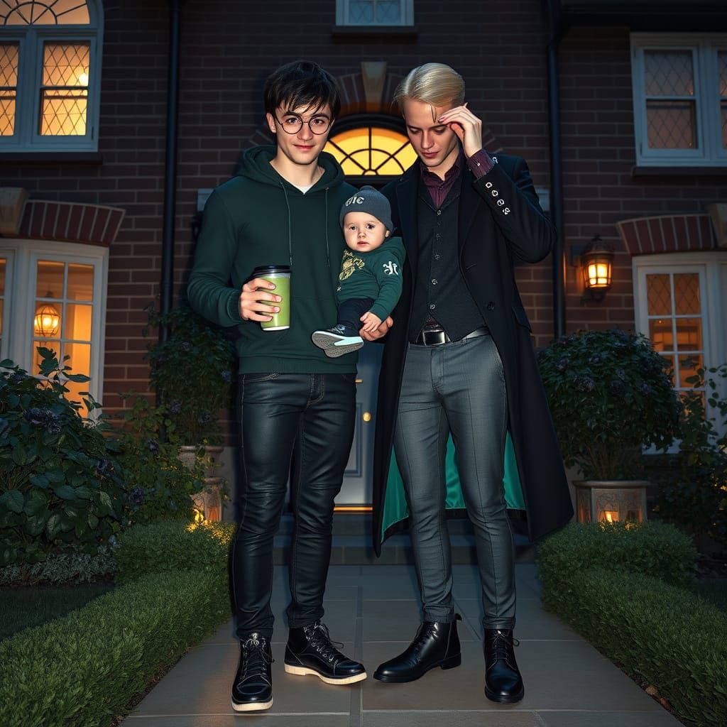 Modern Magical Family Portrait in Hyper-Realistic Style