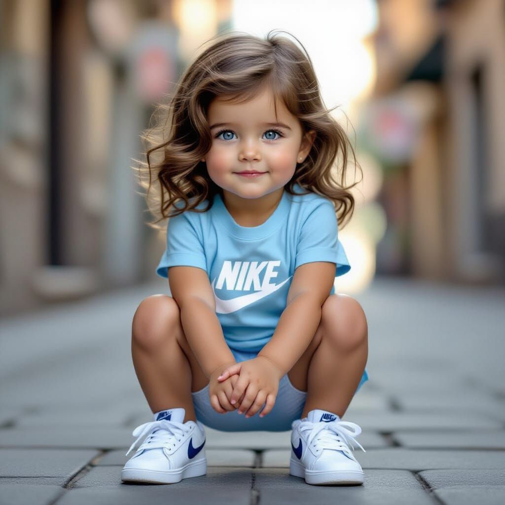 Photorealistic Portrait of a Young Girl in Nike Attire