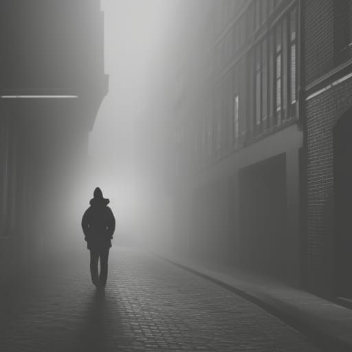 Mysterious man in the dark street