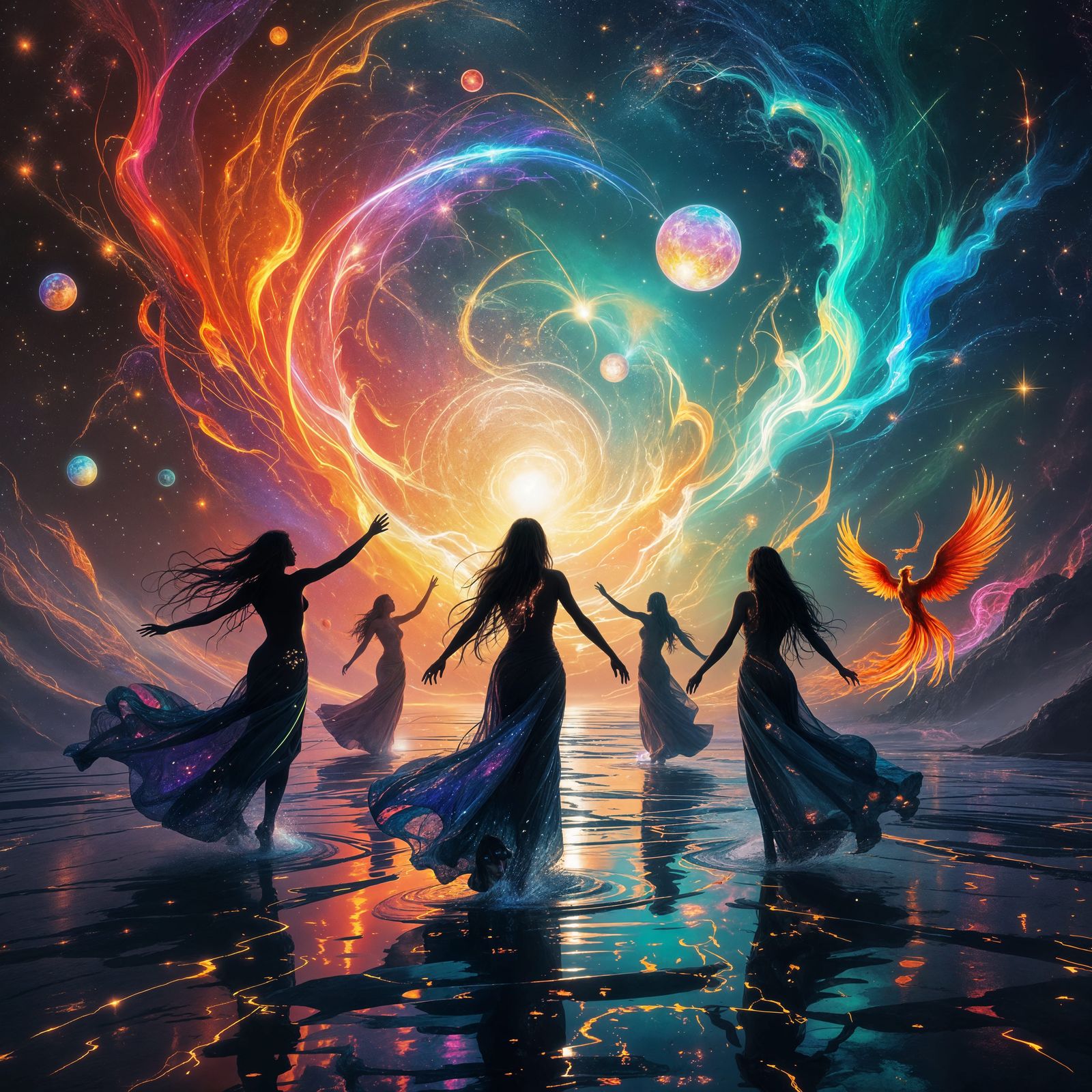 Cosmic Maelstrom of Iridescent Colors and Energy