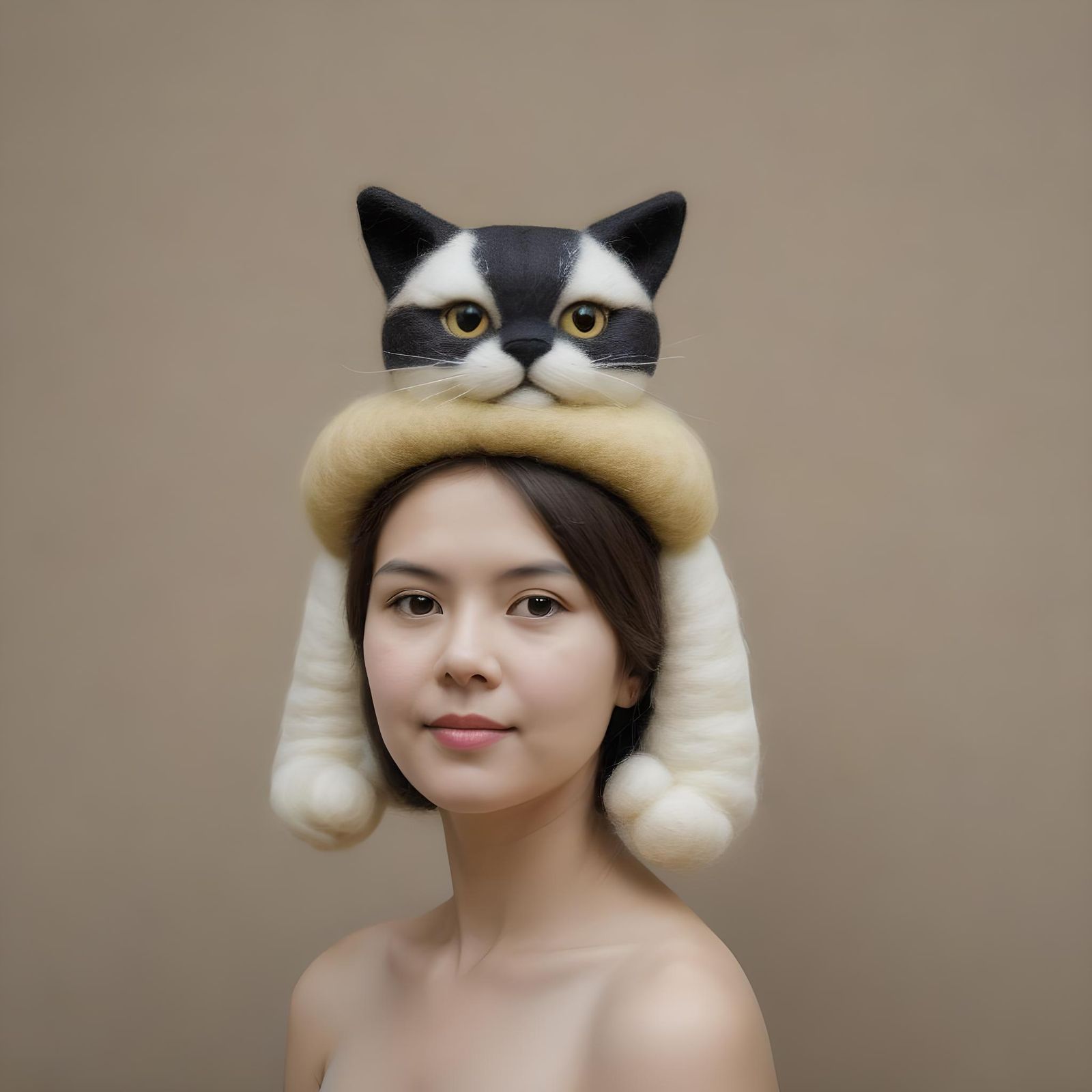 Needle-Felted Woman with Cat