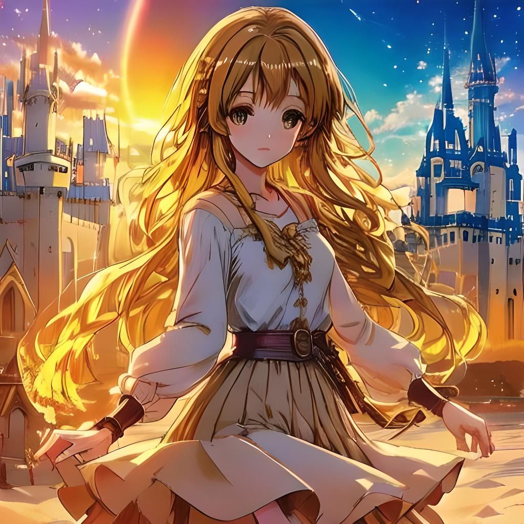 Whimsical Sandcastle on a Deserted Beach