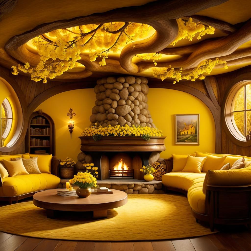 Hufflepuff themed living-room