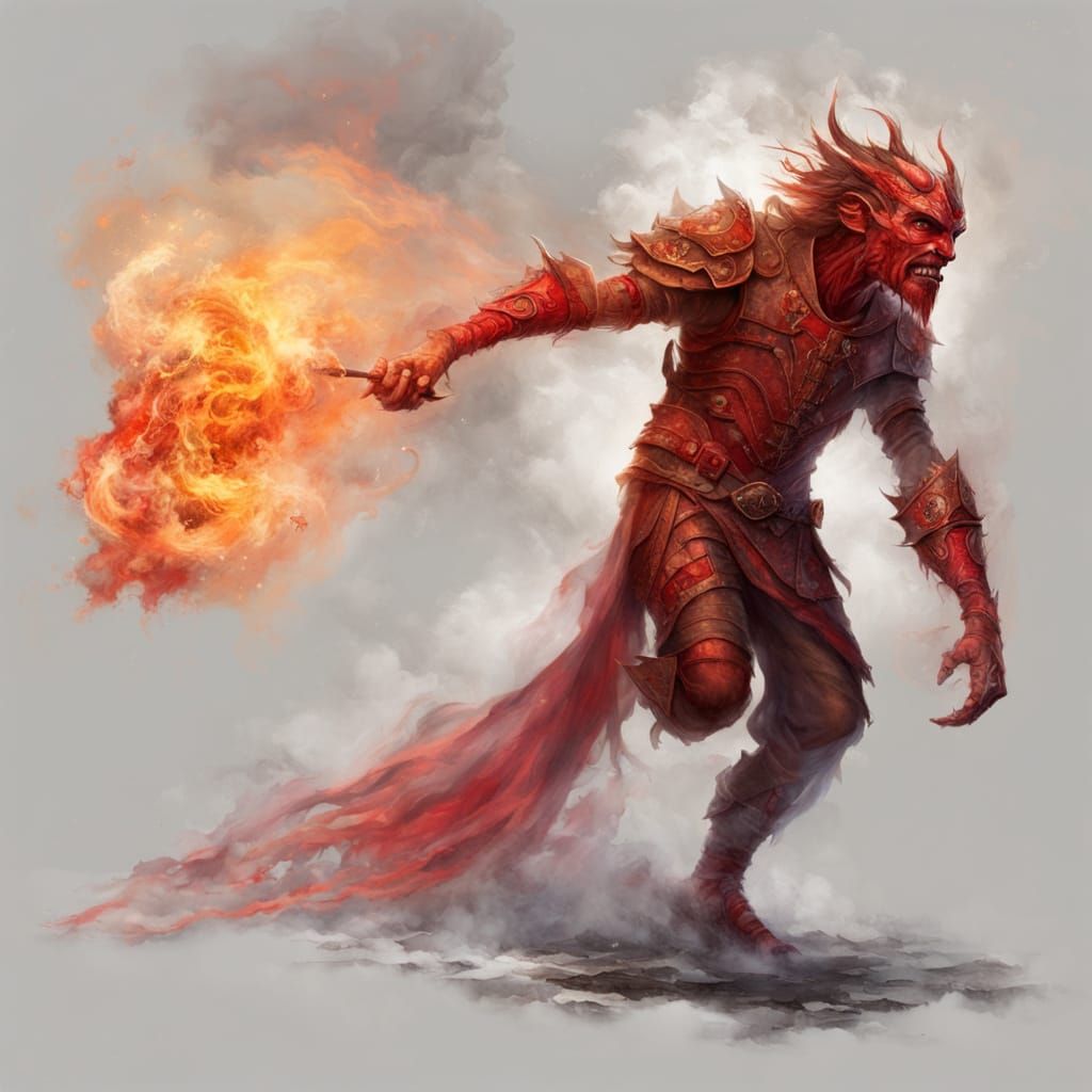 Ethereal Fire Creature in Hyperdetailed Fantasy Art