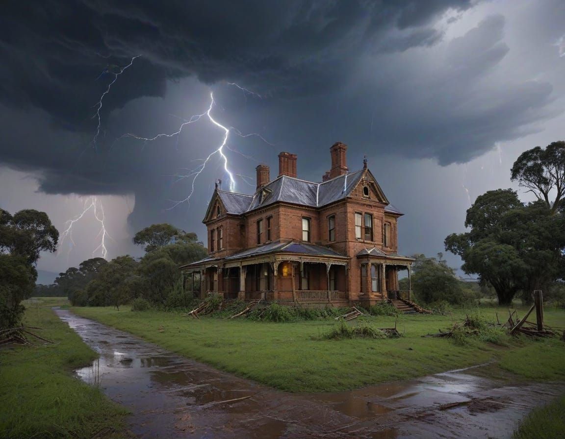 Stormy Victorian Ruins in Decay