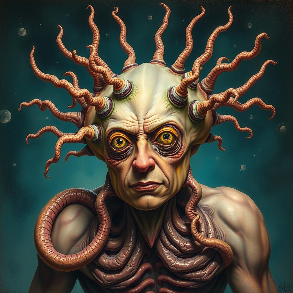 Surreal Elon Musk Mollusk Hybrid Creature